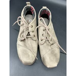 Bobs Skechers Women's Size 7.5 Chill Luxe Chukka Boots Light Brown Lace Up 34487